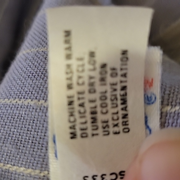 VINTAGE 80s Patty O'Neil midi dress grey with white pinstripes - Picture 6 of 6